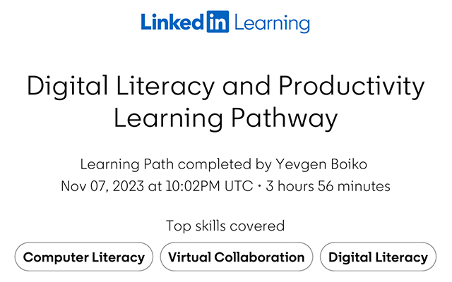 Digital Literacy and Productivity Learning Pathway